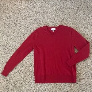 Goodfellow & Co V-Neck Sweater in Rich Red Dadcore